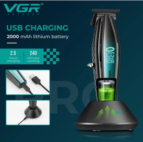 ماشین اصلاح وی جی آر مدل V-992 با تیغه سرامیک و ضد آب